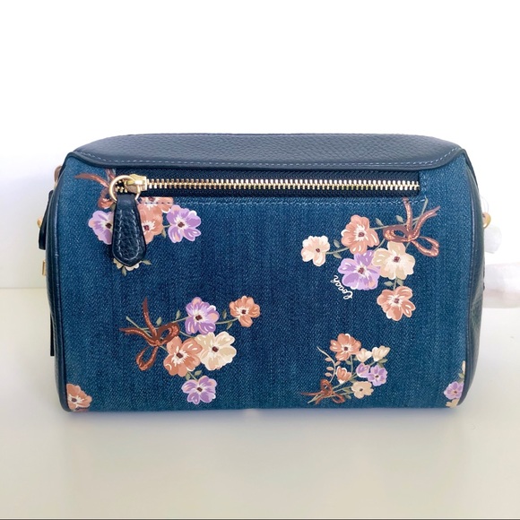 SOLD Coach Bennett Crossbody Floral Denim Purse - Picture 2 of 9